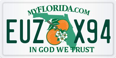 FL license plate EUZX94