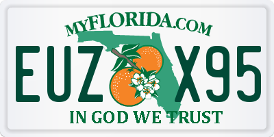 FL license plate EUZX95