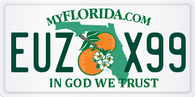 FL license plate EUZX99