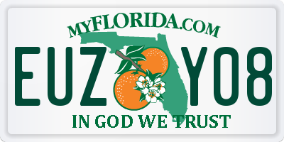 FL license plate EUZY08