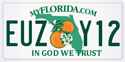 FL license plate EUZY12