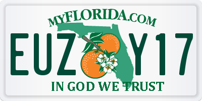 FL license plate EUZY17