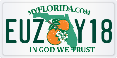 FL license plate EUZY18
