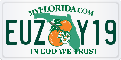 FL license plate EUZY19