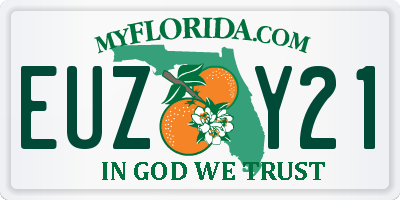 FL license plate EUZY21