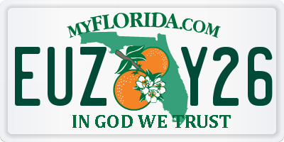 FL license plate EUZY26