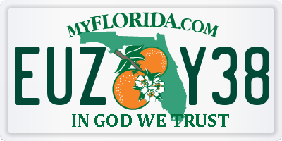 FL license plate EUZY38