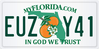 FL license plate EUZY41