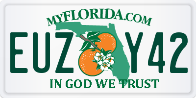 FL license plate EUZY42