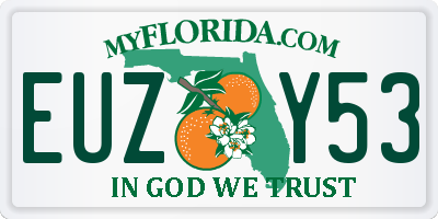 FL license plate EUZY53