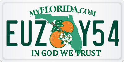 FL license plate EUZY54