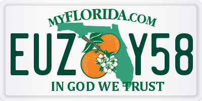 FL license plate EUZY58
