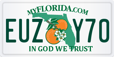 FL license plate EUZY70