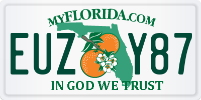 FL license plate EUZY87