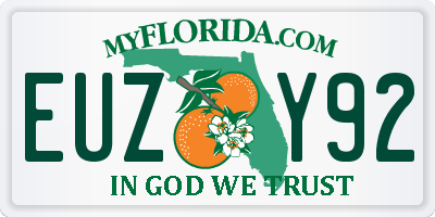 FL license plate EUZY92