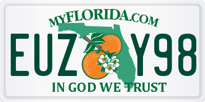 FL license plate EUZY98