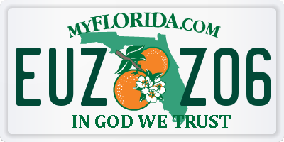 FL license plate EUZZ06