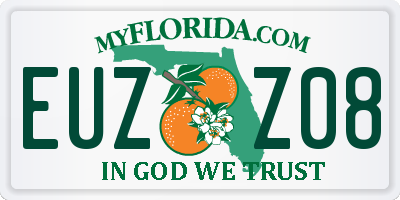 FL license plate EUZZ08