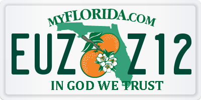 FL license plate EUZZ12