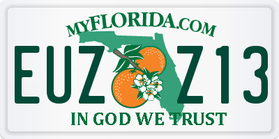 FL license plate EUZZ13