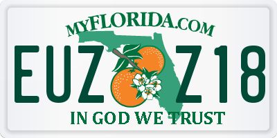 FL license plate EUZZ18