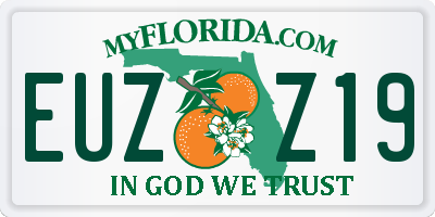 FL license plate EUZZ19