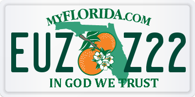 FL license plate EUZZ22