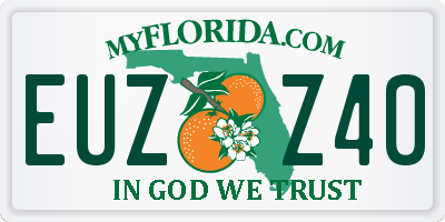 FL license plate EUZZ40