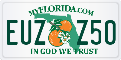 FL license plate EUZZ50