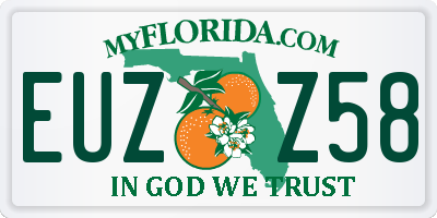 FL license plate EUZZ58