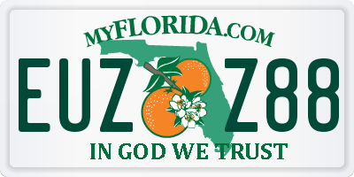 FL license plate EUZZ88