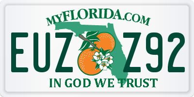 FL license plate EUZZ92