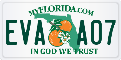 FL license plate EVAA07