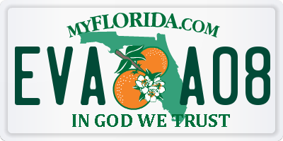FL license plate EVAA08