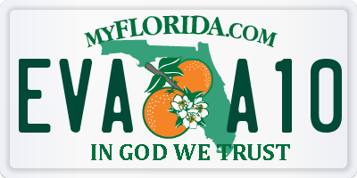 FL license plate EVAA10
