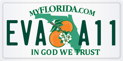 FL license plate EVAA11