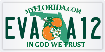 FL license plate EVAA12