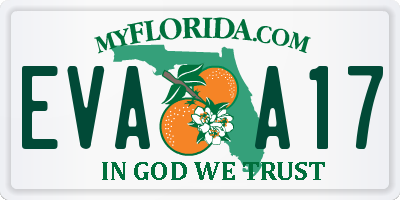 FL license plate EVAA17
