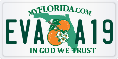 FL license plate EVAA19
