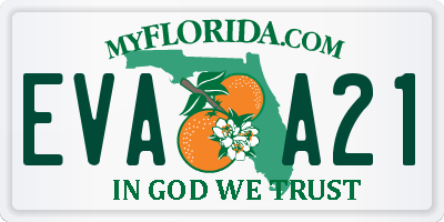FL license plate EVAA21
