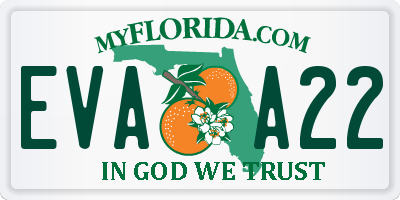 FL license plate EVAA22