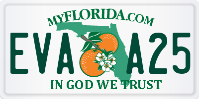 FL license plate EVAA25