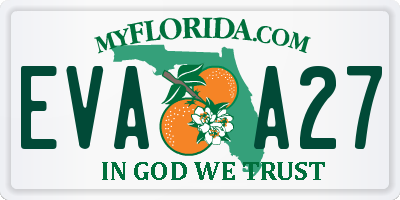 FL license plate EVAA27