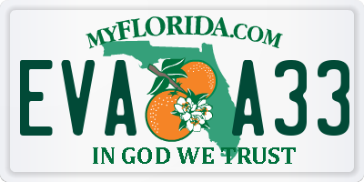 FL license plate EVAA33
