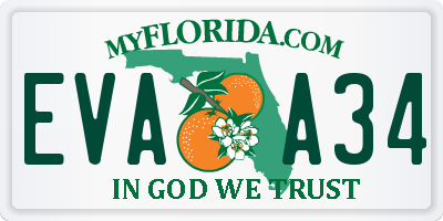 FL license plate EVAA34