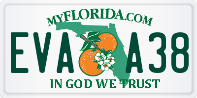 FL license plate EVAA38