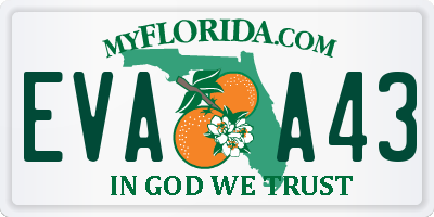 FL license plate EVAA43