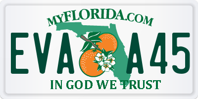 FL license plate EVAA45