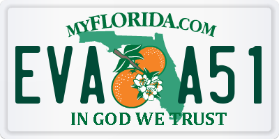 FL license plate EVAA51