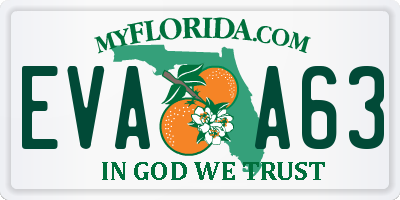 FL license plate EVAA63